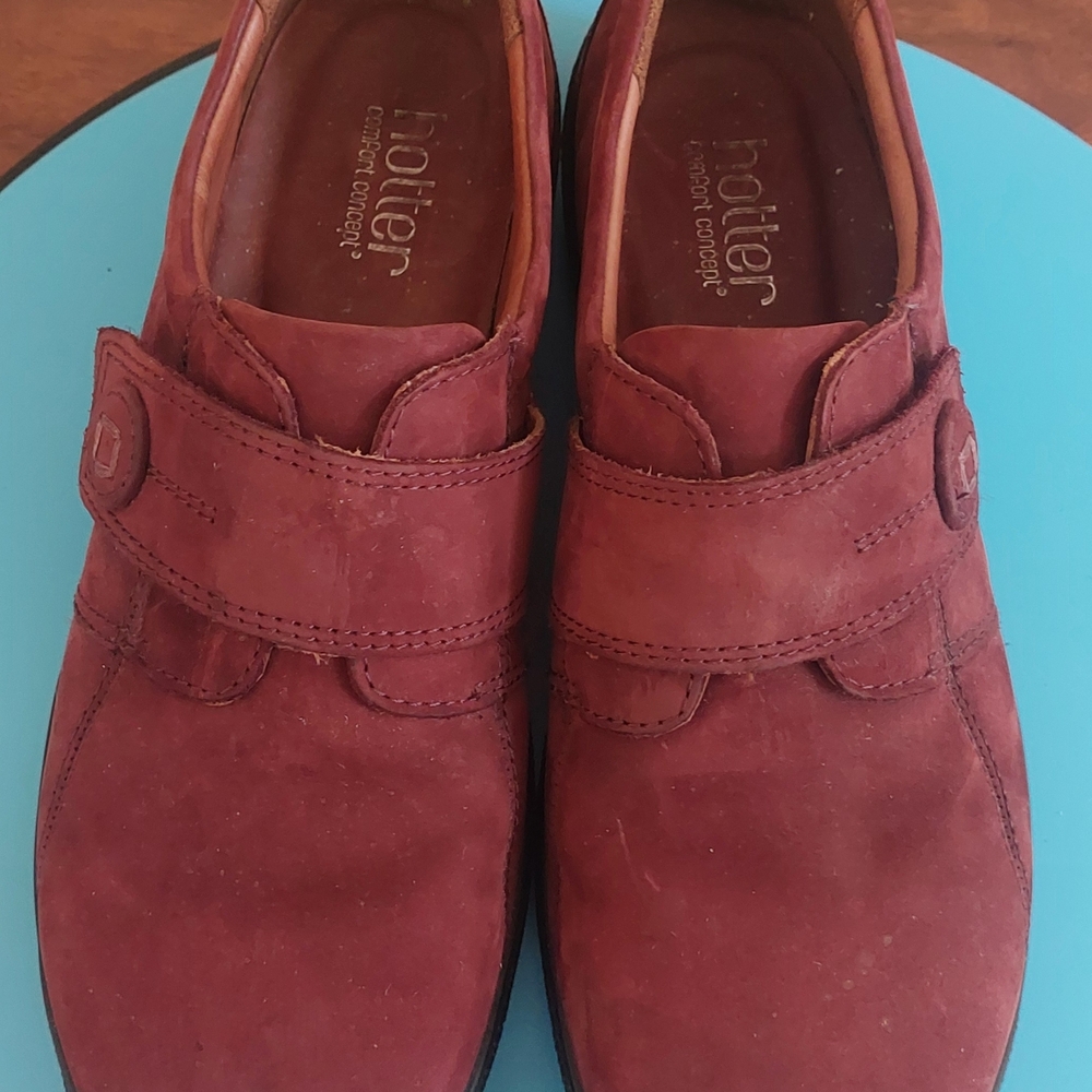 Hotter Women's Casual Comfort Maroon Suede Shoes